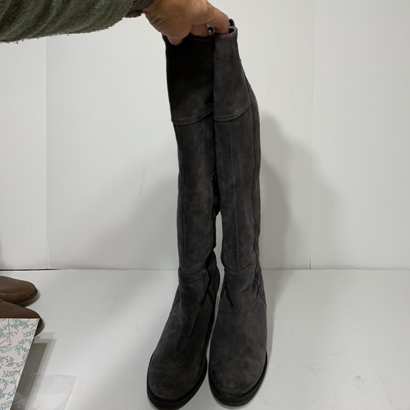 Gray suede knee highs size EU40 made Portugal Horton - Picture 3 of 15